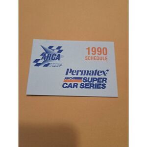 1990 ARCA Permatex Supercar Series Schedule Brochure NASCAR Stock Car Vintage
